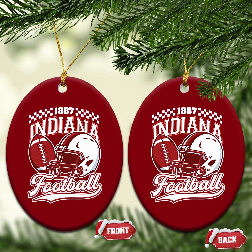 Indiana Pride Football Lover Ceramic Ornament Retro IN for Sport Fans TS02 Print Your Wear
