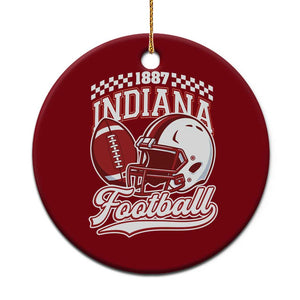 Indiana Pride Football Lover Ceramic Ornament Retro IN for Sport Fans TS02 1pc Red Print Your Wear