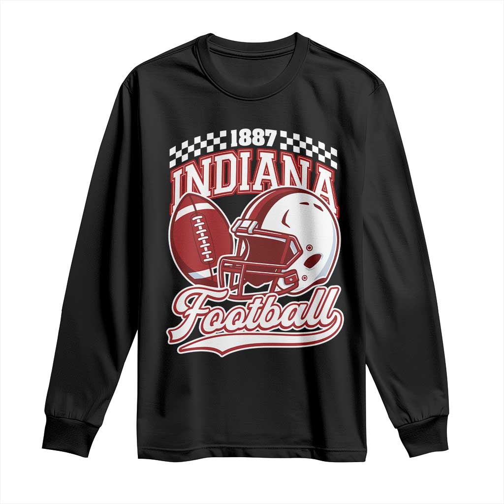 Indiana Pride Football Lover Long Sleeve Shirt Retro IN for Sport Fans TS02 Black Print Your Wear