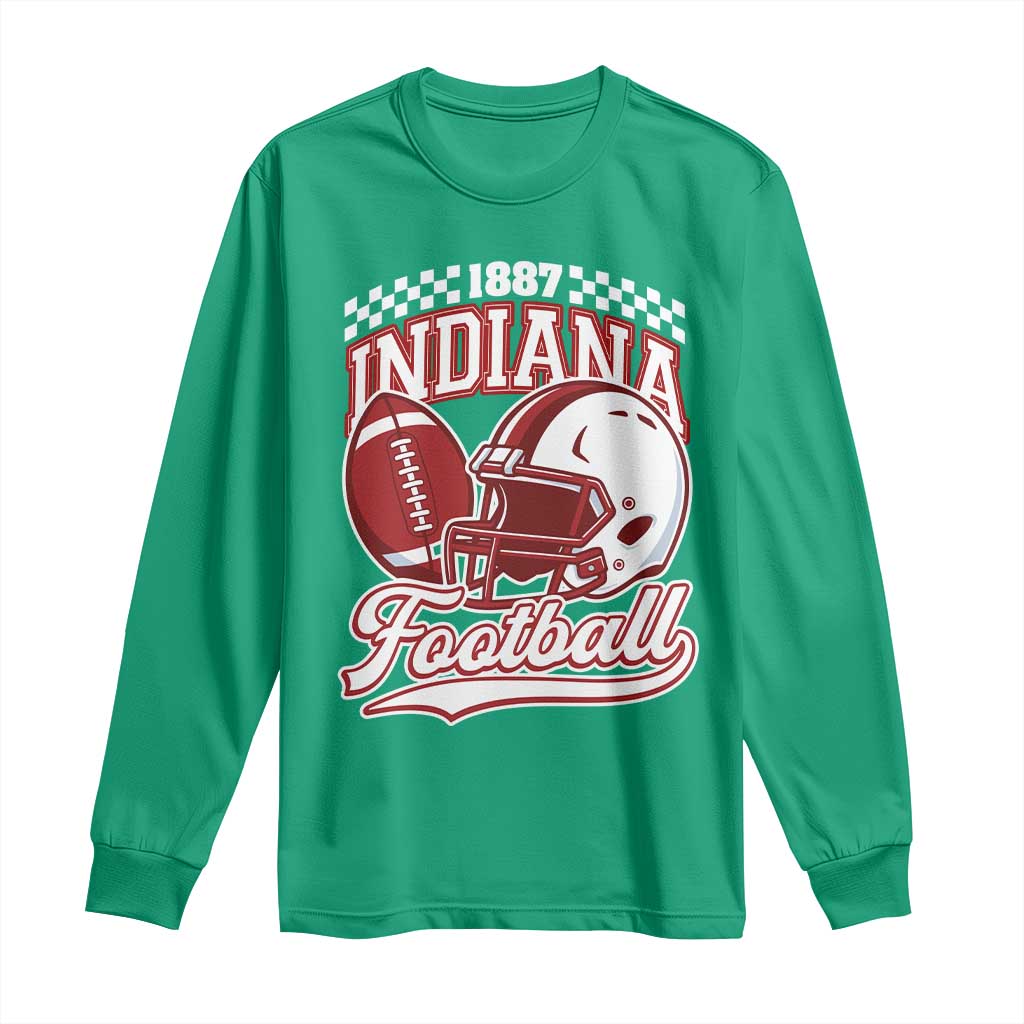 Indiana Pride Football Lover Long Sleeve Shirt Retro IN for Sport Fans TS02 Irish Green Print Your Wear