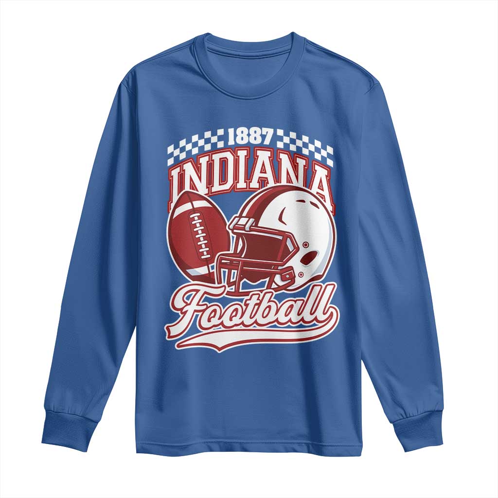 Indiana Pride Football Lover Long Sleeve Shirt Retro IN for Sport Fans TS02 Royal Blue Print Your Wear