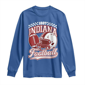Indiana Pride Football Lover Long Sleeve Shirt Retro IN for Sport Fans TS02 Royal Blue Print Your Wear
