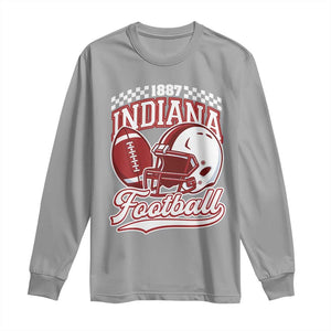 Indiana Pride Football Lover Long Sleeve Shirt Retro IN for Sport Fans TS02 Sport Gray Print Your Wear