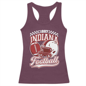 Indiana Pride Football Lover Racerback Tank Top Retro IN for Sport Fans TS02 Maroon Print Your Wear