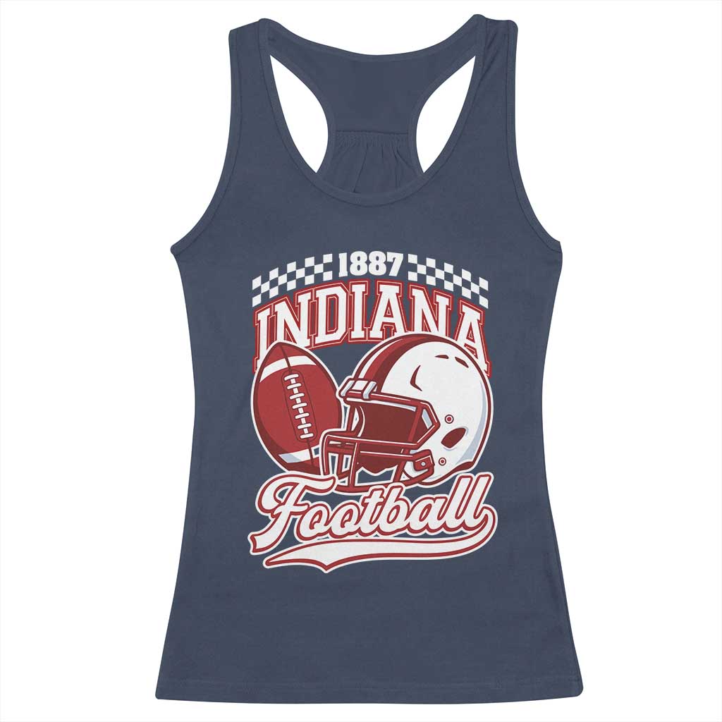 Indiana Pride Football Lover Racerback Tank Top Retro IN for Sport Fans TS02 Navy Print Your Wear