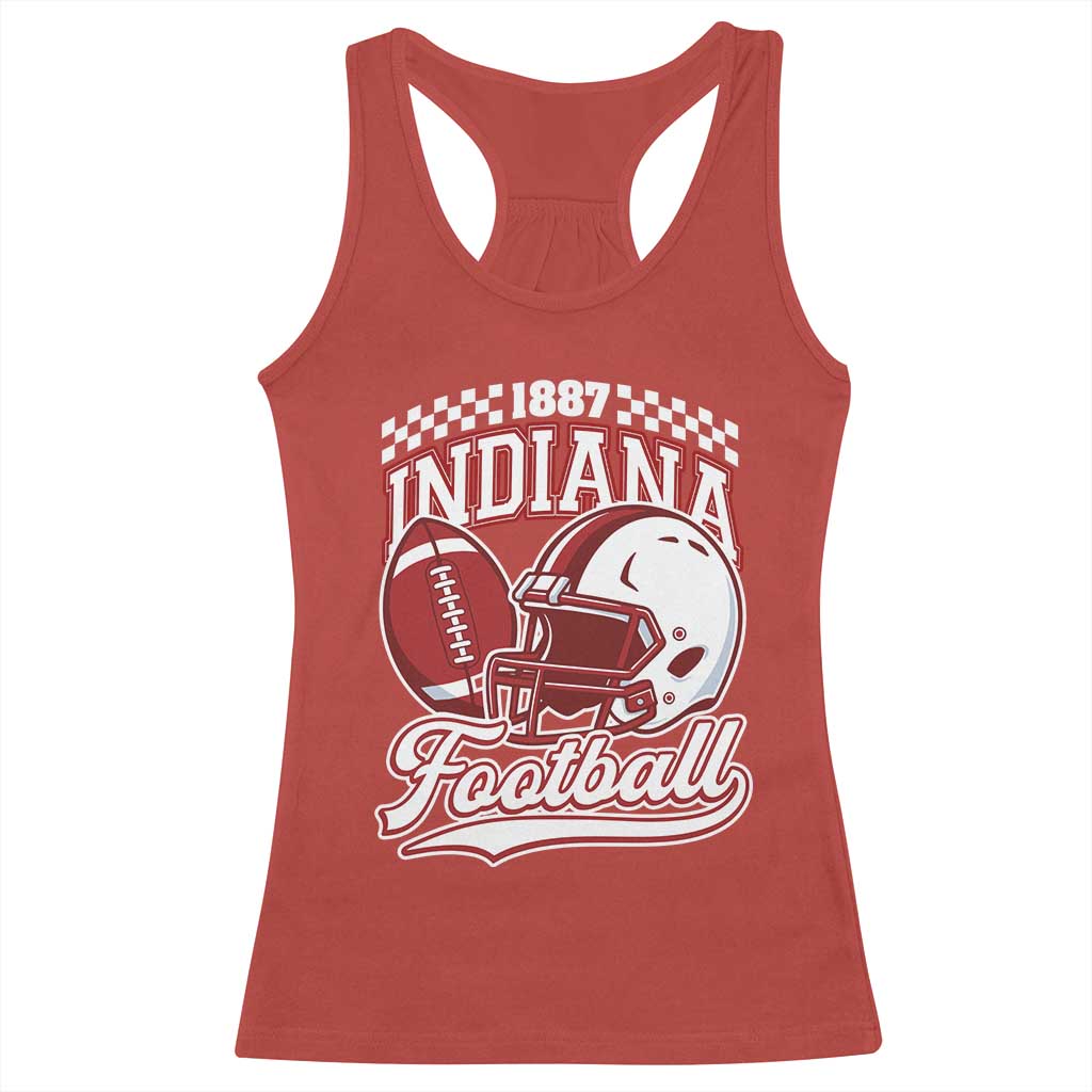 Indiana Pride Football Lover Racerback Tank Top Retro IN for Sport Fans TS02 Red Print Your Wear