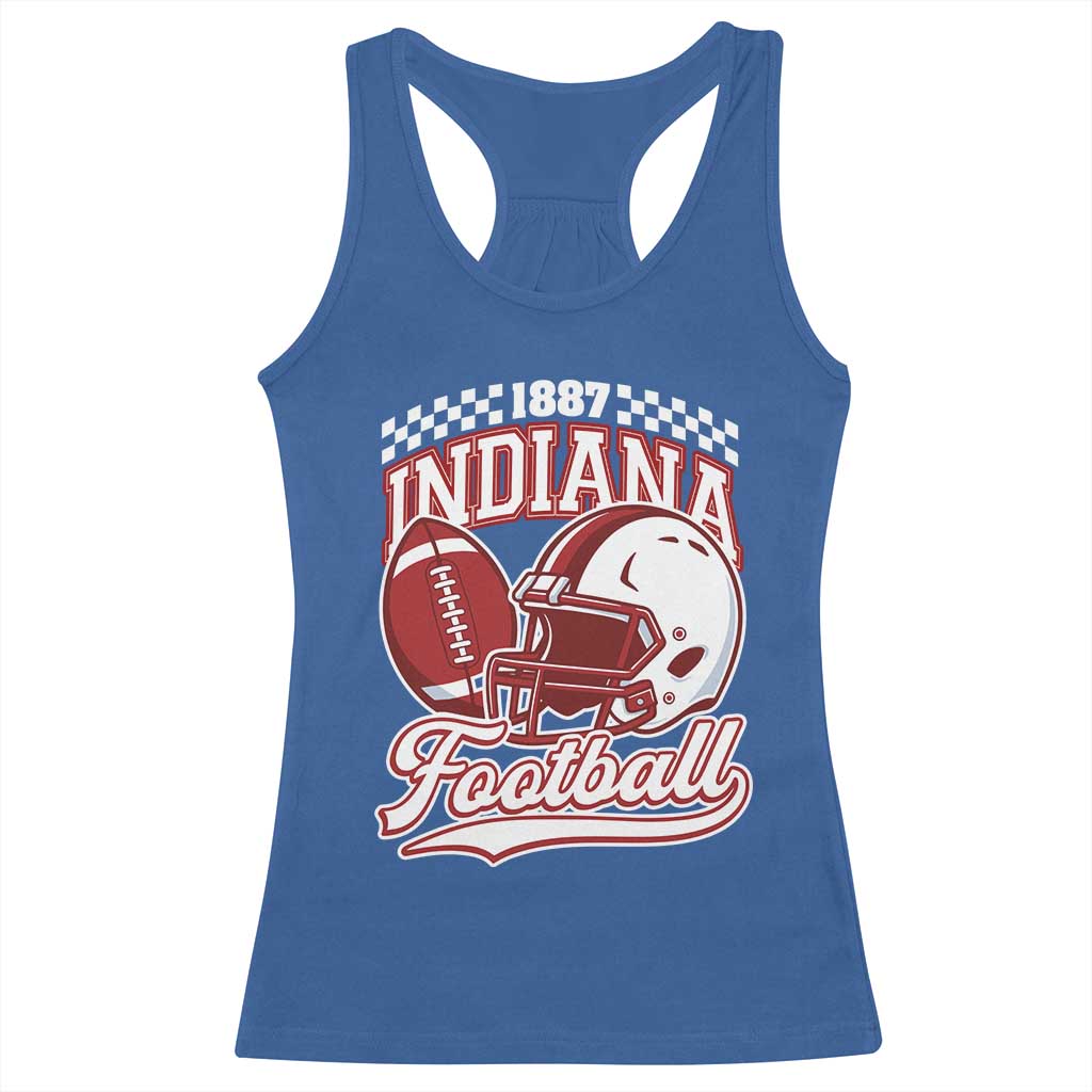 Indiana Pride Football Lover Racerback Tank Top Retro IN for Sport Fans TS02 Royal Blue Print Your Wear