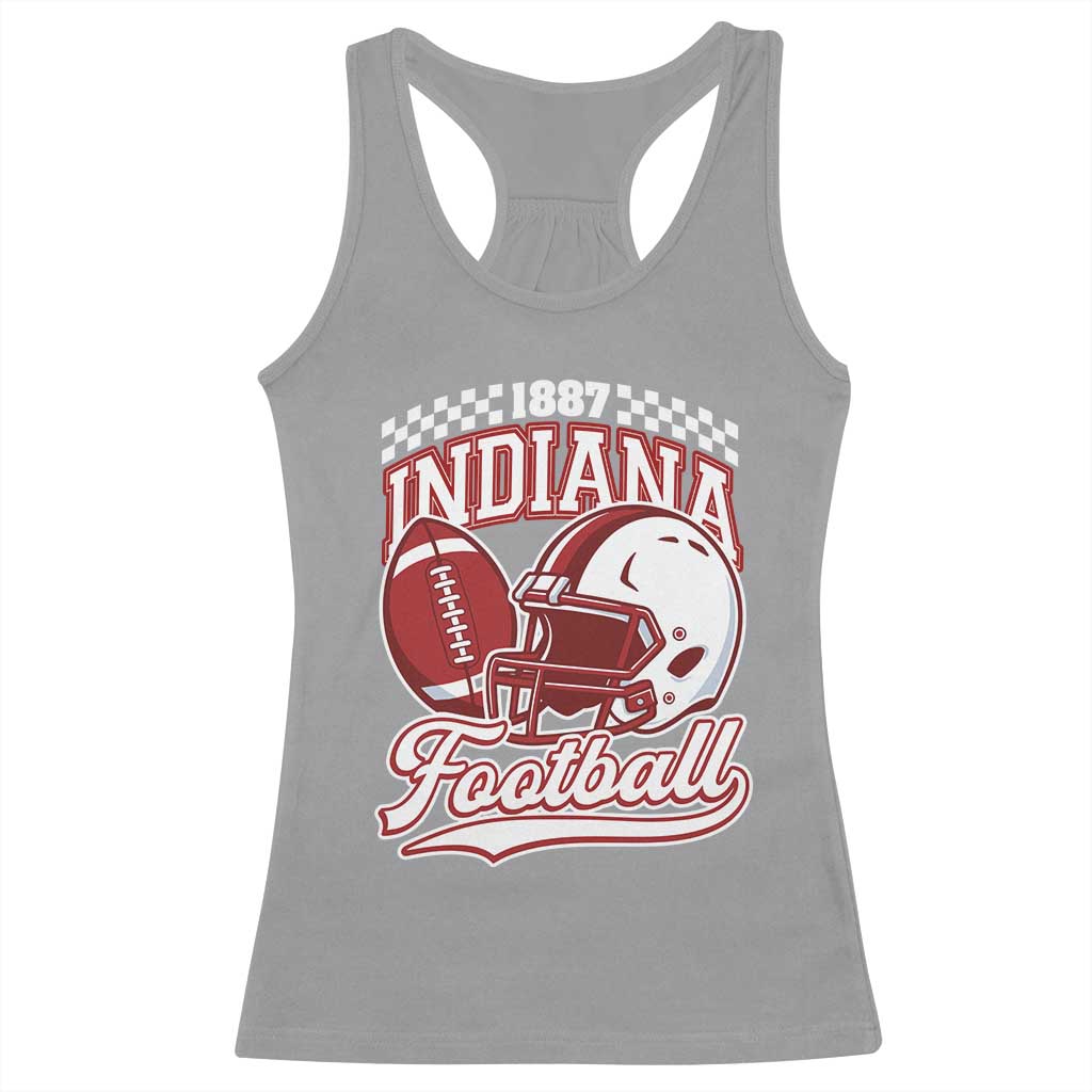 Indiana Pride Football Lover Racerback Tank Top Retro IN for Sport Fans TS02 Sport Gray Print Your Wear