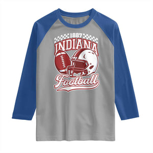 Indiana Pride Football Lover Raglan Shirt Retro IN for Sport Fans TS02 Sport Gray Royal Print Your Wear