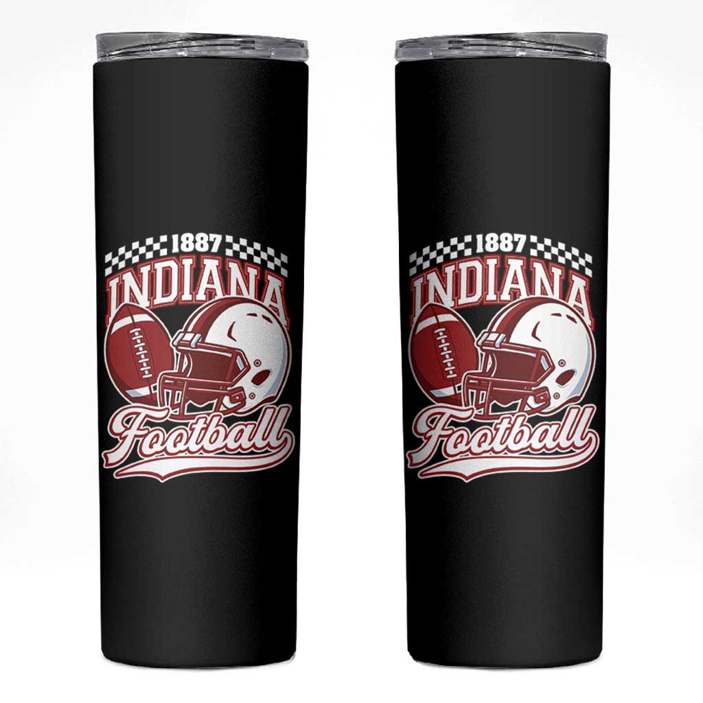 Indiana Pride Football Lover Skinny Tumbler Retro IN for Sport Fans TS02 Black Print Your Wear