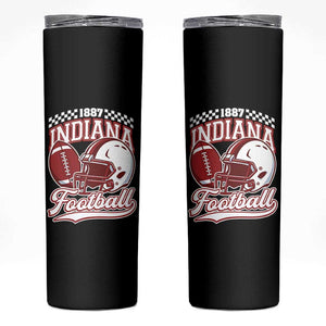 Indiana Pride Football Lover Skinny Tumbler Retro IN for Sport Fans TS02 Black Print Your Wear