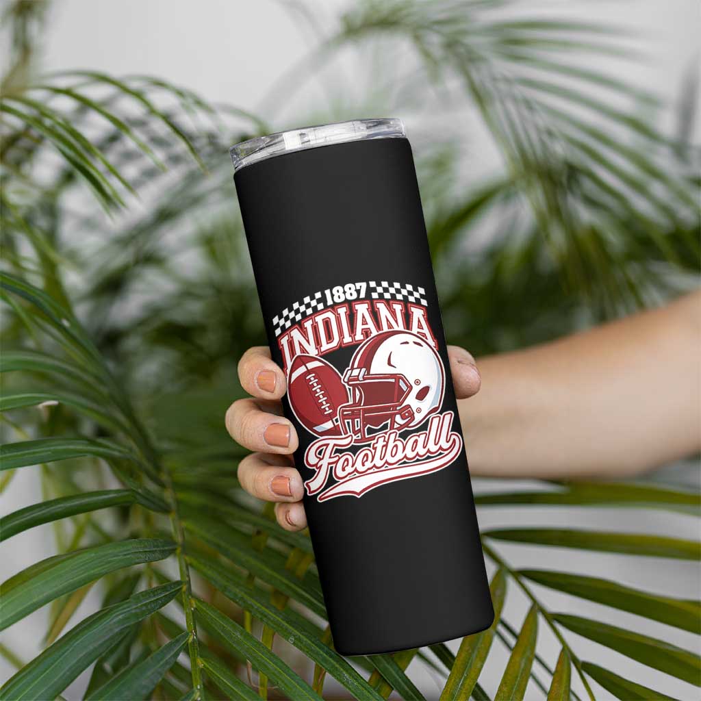 Indiana Pride Football Lover Skinny Tumbler Retro IN for Sport Fans TS02 Print Your Wear