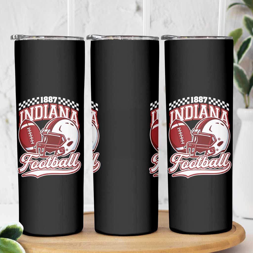 Indiana Pride Football Lover Skinny Tumbler Retro IN for Sport Fans TS02 Print Your Wear