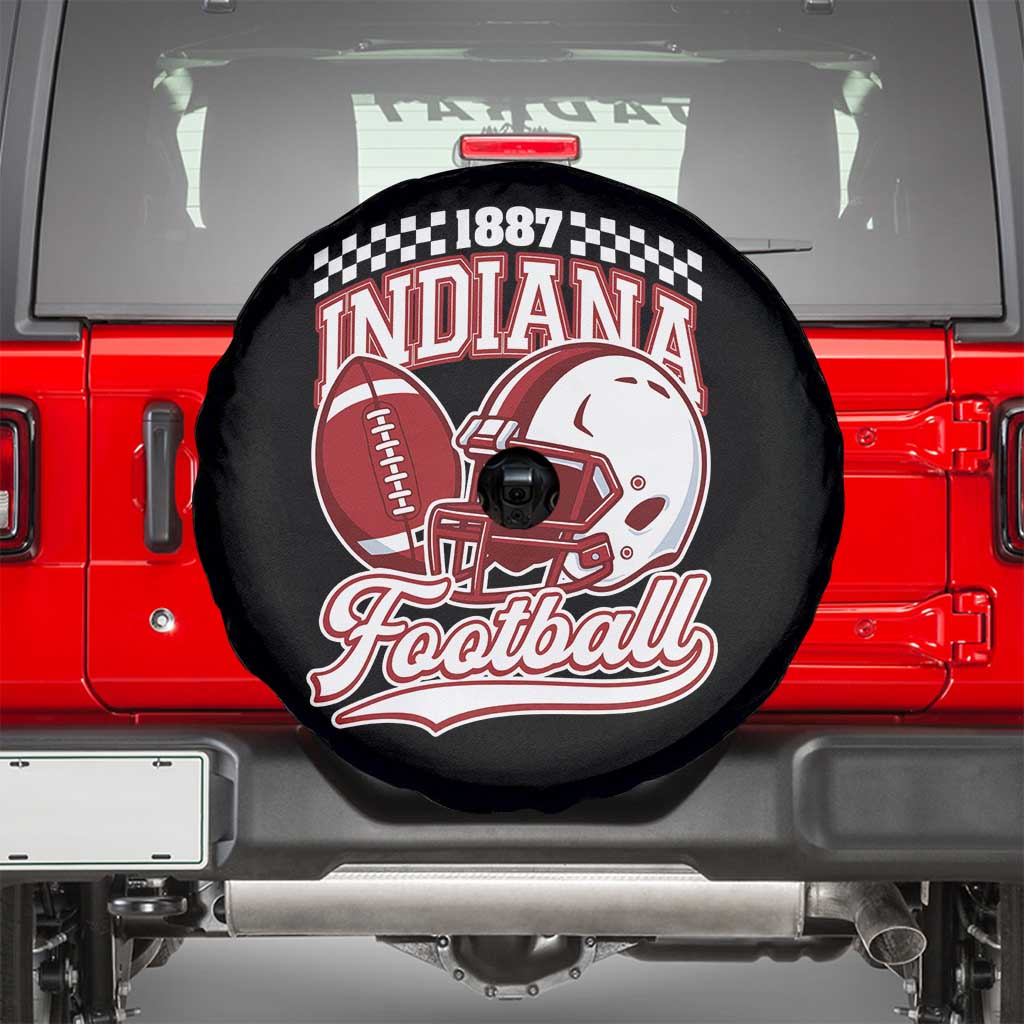 Indiana Pride Football Lover Spare Tire Cover Retro IN for Sport Fans TS02 Black Print Your Wear