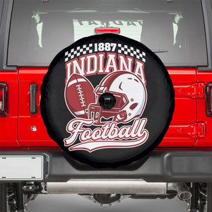 Indiana Pride Football Lover Spare Tire Cover Retro IN for Sport Fans TS02 Black Print Your Wear