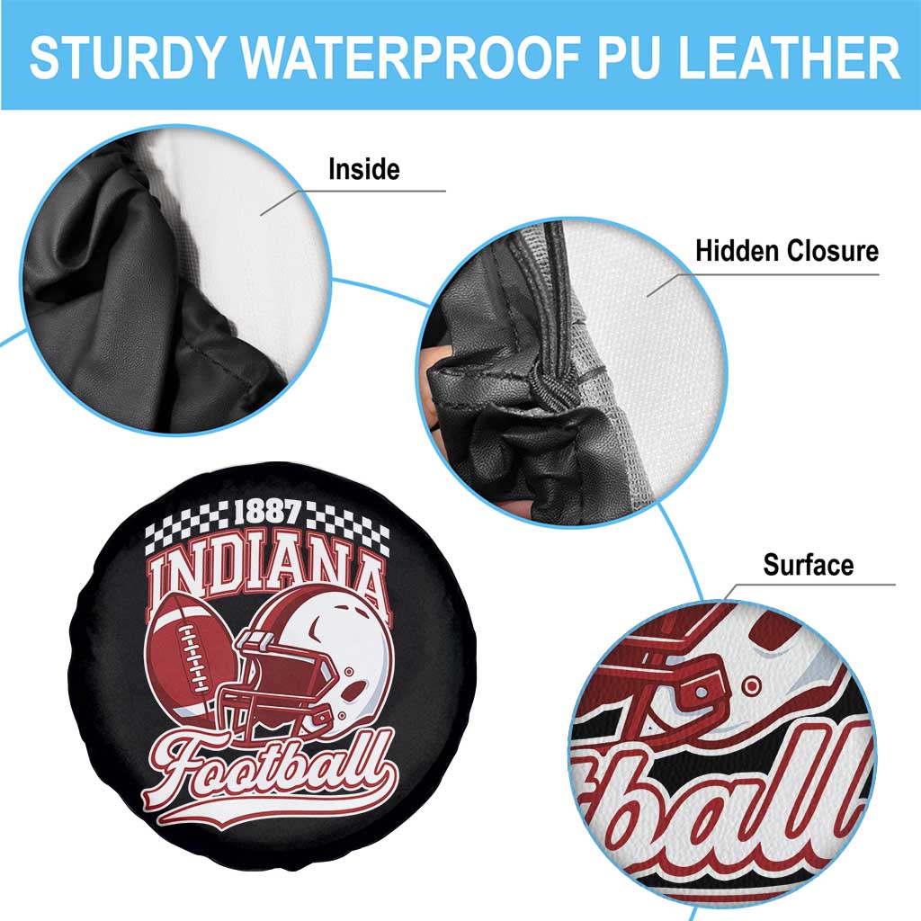 Indiana Pride Football Lover Spare Tire Cover Retro IN for Sport Fans TS02 Print Your Wear