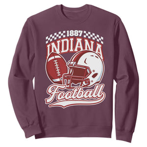 Indiana Pride Football Lover Sweatshirt Retro IN for Sport Fans TS02 Maroon Print Your Wear