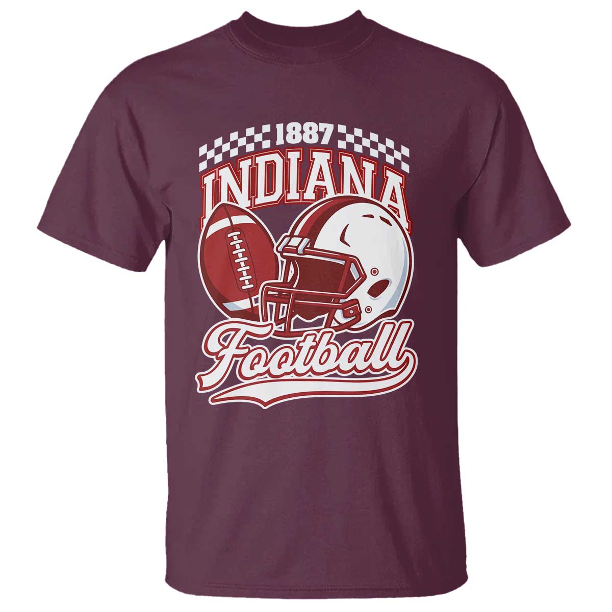 Indiana Pride Football Lover T Shirt Retro IN for Sport Fans TS02 Maroon Print Your Wear