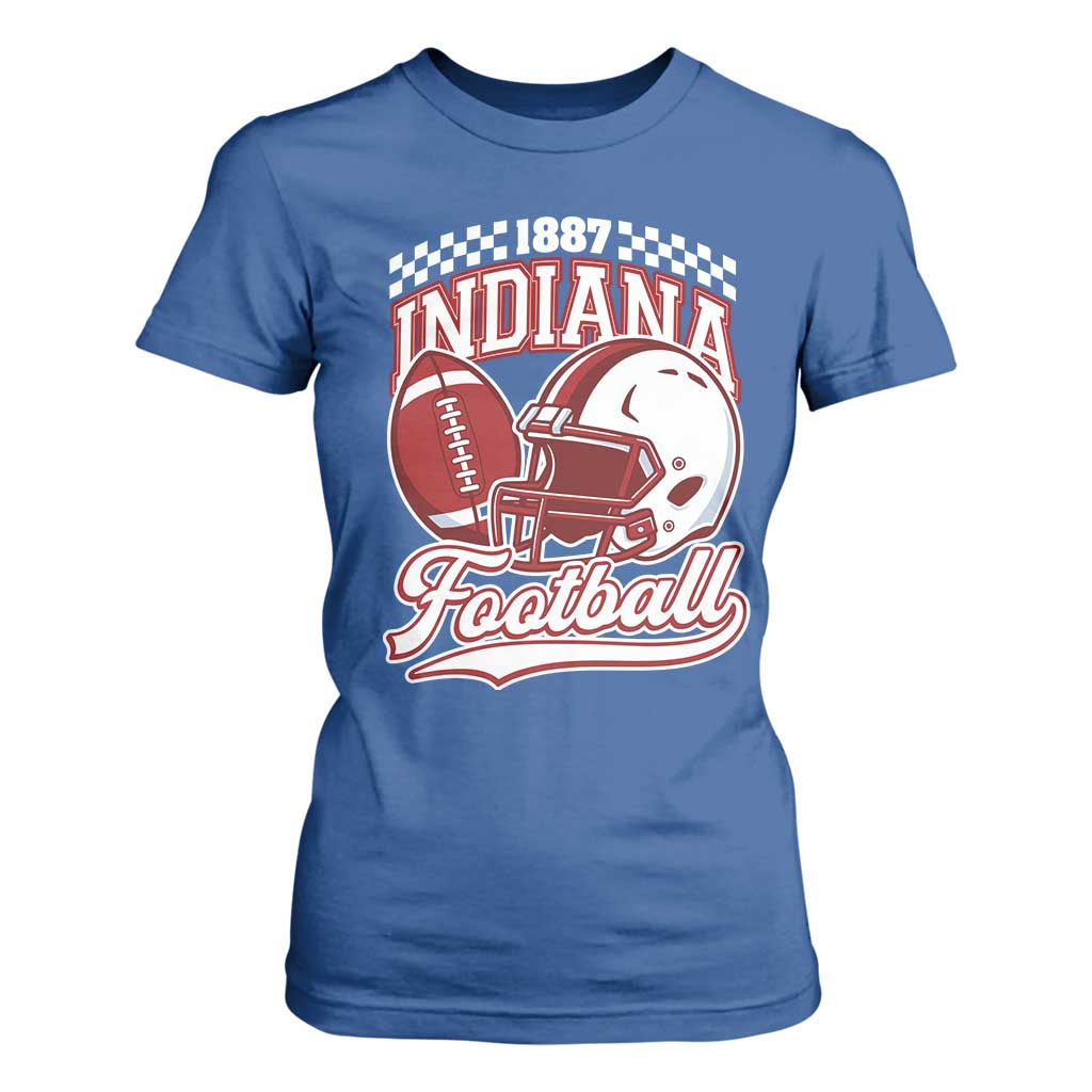 Indiana Pride Football Lover T Shirt For Women Retro IN for Sport Fans TS02 Royal Blue Print Your Wear