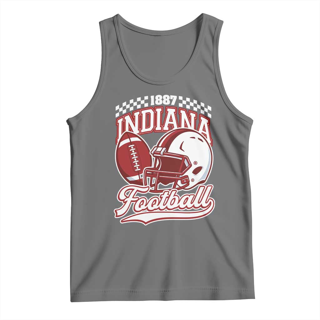Indiana Pride Football Lover Tank Top Retro IN for Sport Fans TS02 Black Heather Print Your Wear