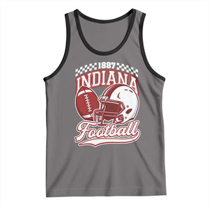 Indiana Pride Football Lover Tank Top Retro IN for Sport Fans TS02 Deep Heather Black Print Your Wear