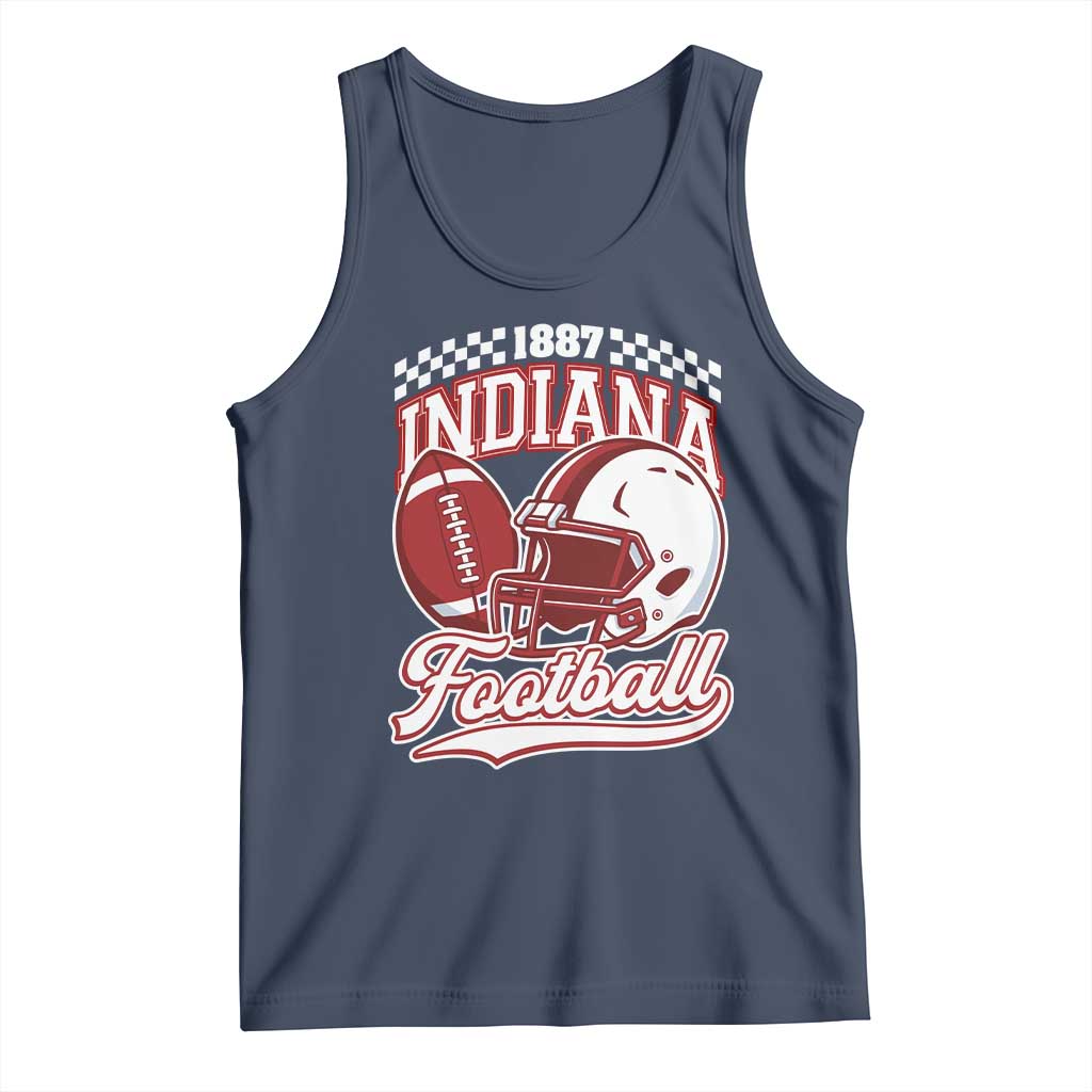 Indiana Pride Football Lover Tank Top Retro IN for Sport Fans TS02 Navy Print Your Wear