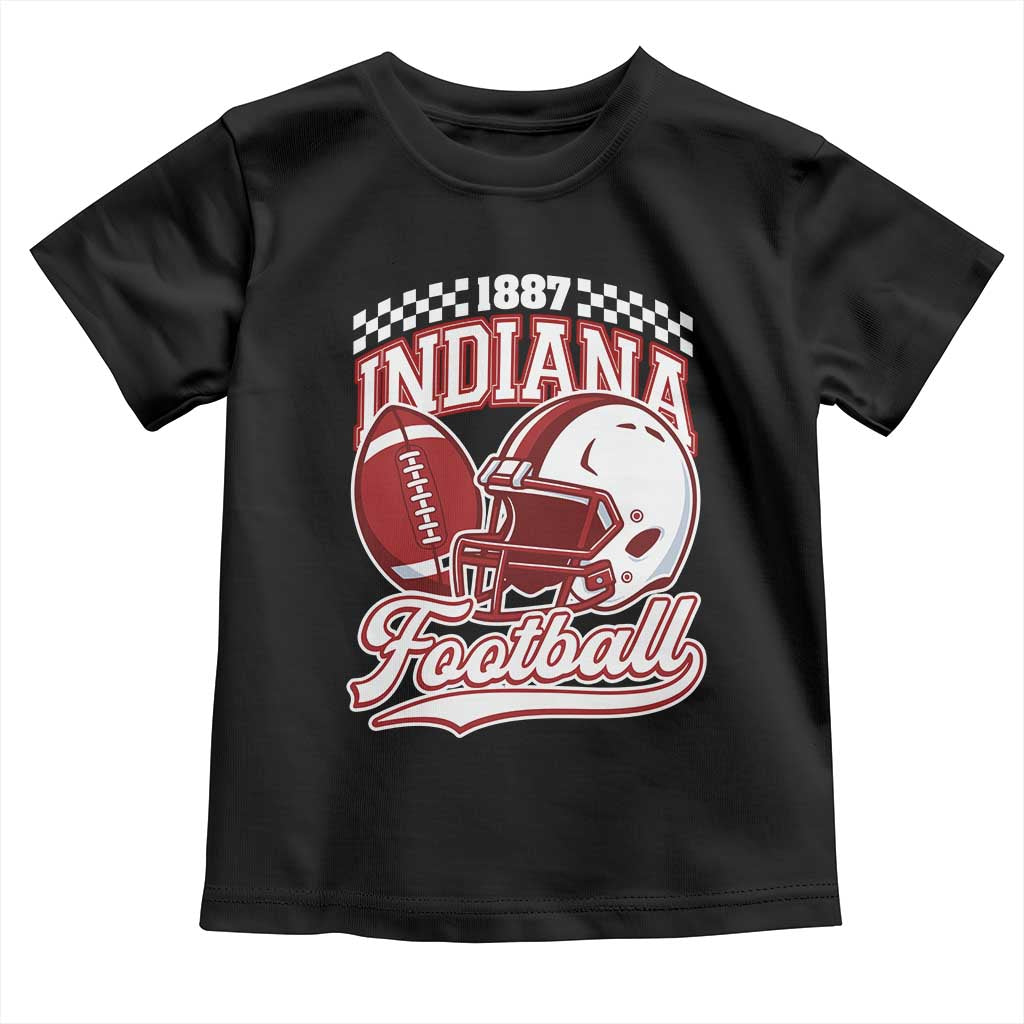 Indiana Pride Football Lover Toddler T Shirt Retro IN for Sport Fans TS02 Black Print Your Wear