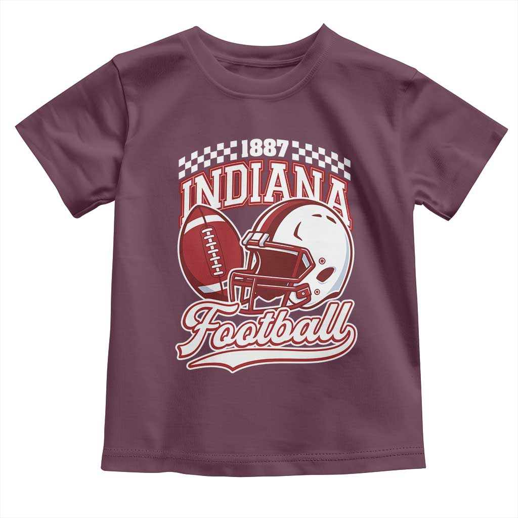 Indiana Pride Football Lover Toddler T Shirt Retro IN for Sport Fans TS02 Maroon Print Your Wear