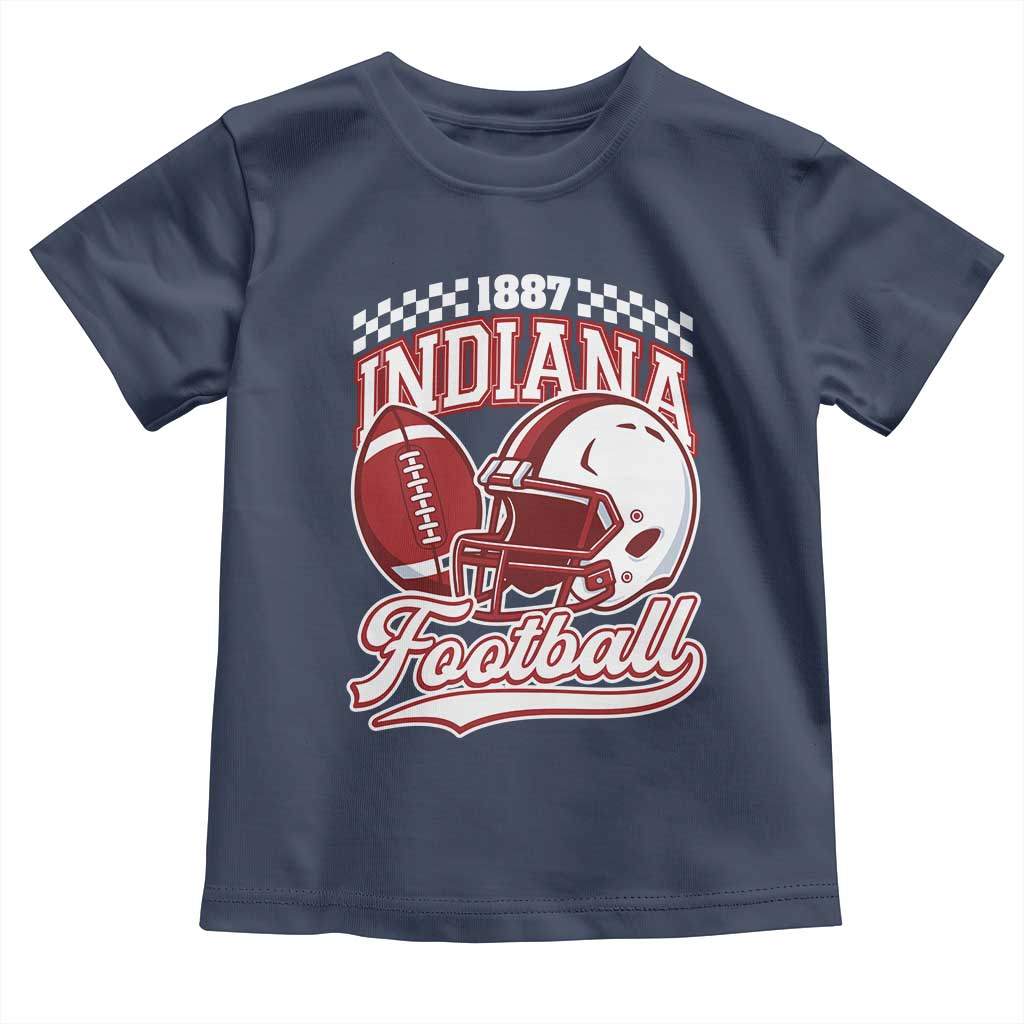 Indiana Pride Football Lover Toddler T Shirt Retro IN for Sport Fans TS02 Navy Print Your Wear