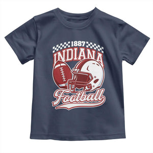 Indiana Pride Football Lover Toddler T Shirt Retro IN for Sport Fans TS02 Navy Print Your Wear