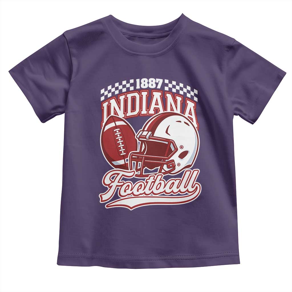 Indiana Pride Football Lover Toddler T Shirt Retro IN for Sport Fans TS02 Purple Print Your Wear