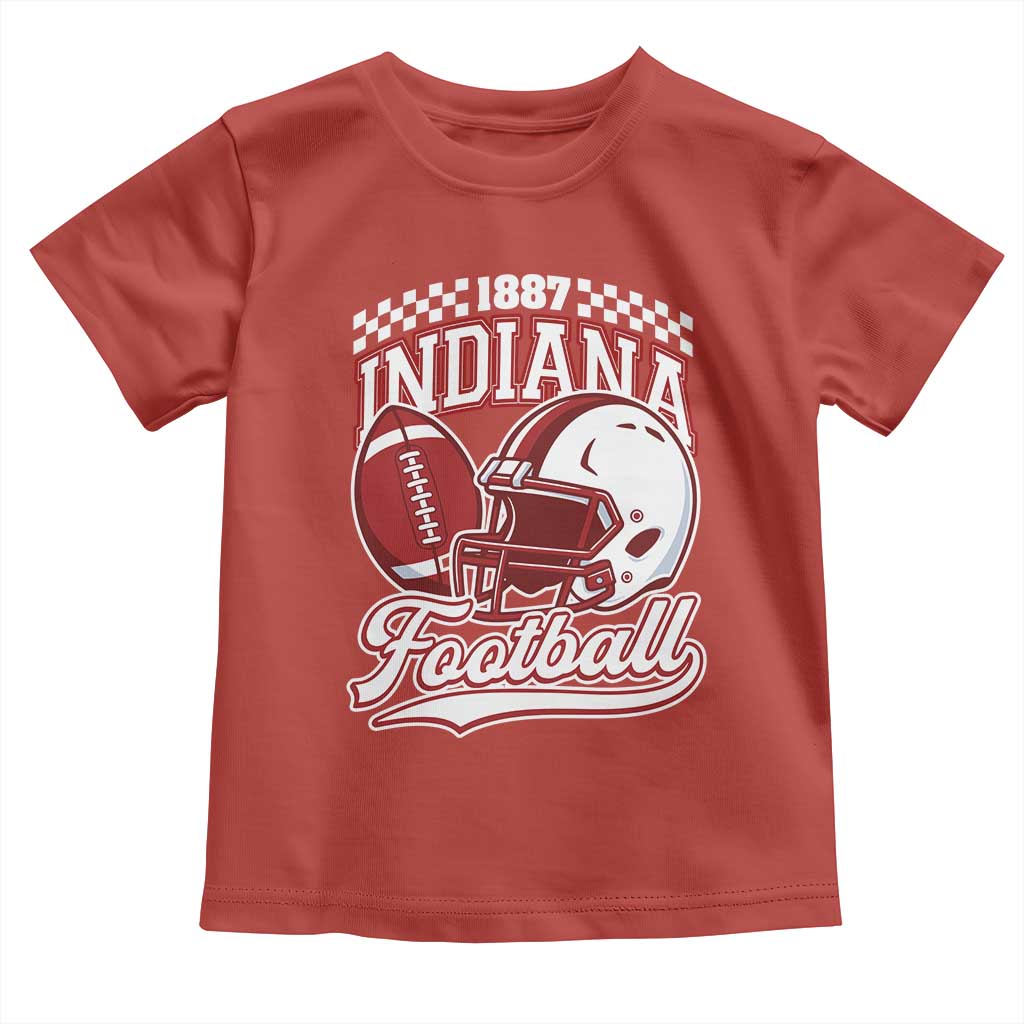 Indiana Pride Football Lover Toddler T Shirt Retro IN for Sport Fans TS02 Red Print Your Wear
