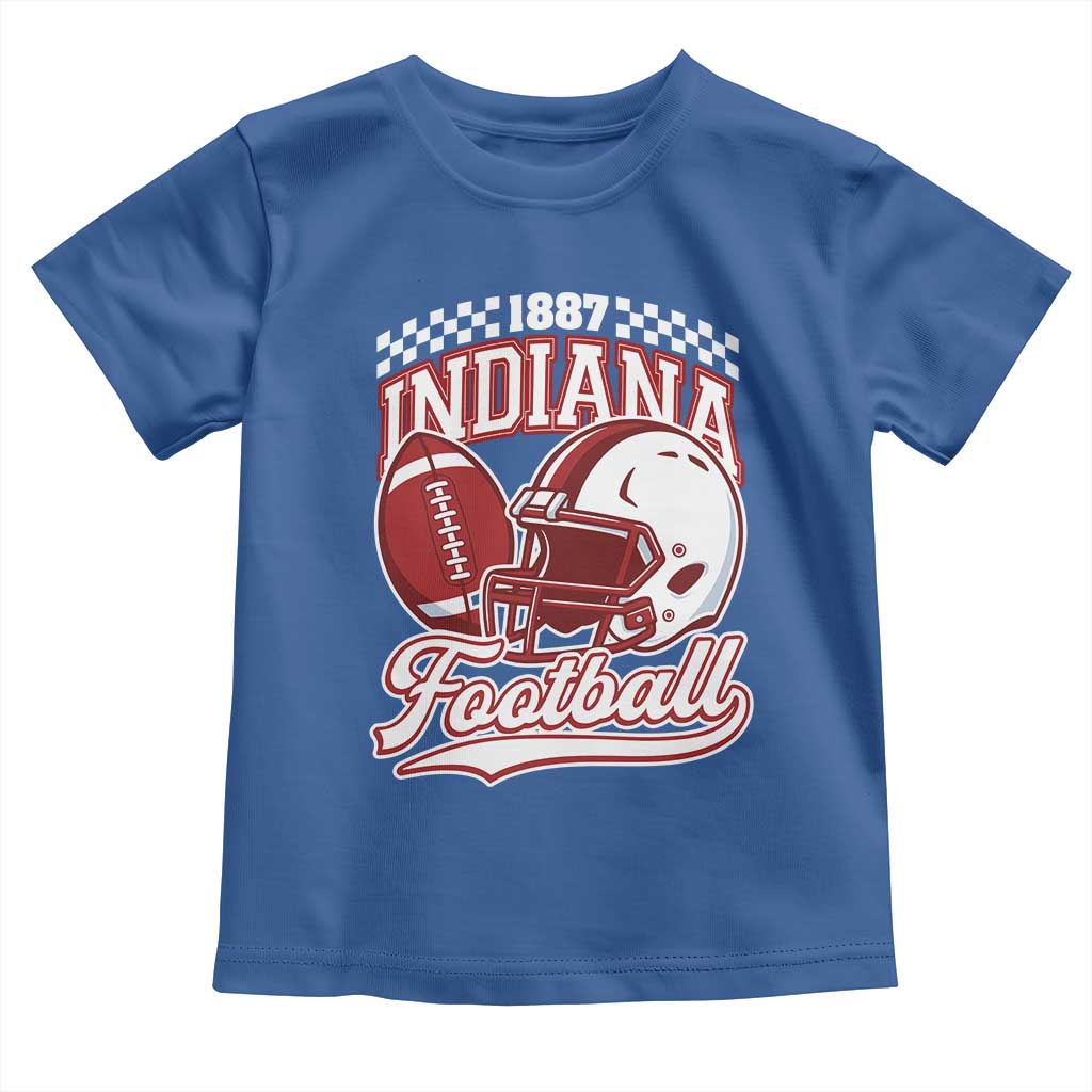 Indiana Pride Football Lover Toddler T Shirt Retro IN for Sport Fans TS02 Royal Blue Print Your Wear