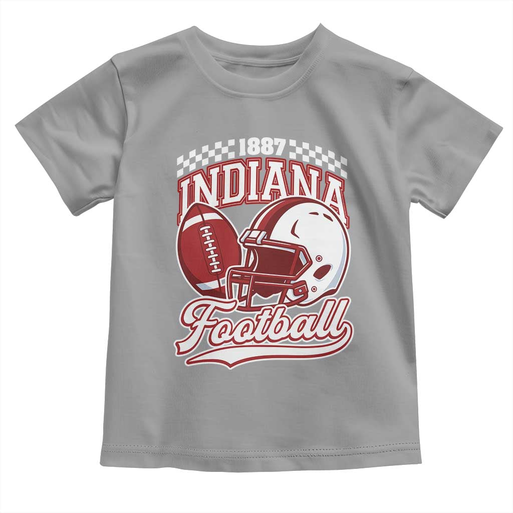 Indiana Pride Football Lover Toddler T Shirt Retro IN for Sport Fans TS02 Sport Gray Print Your Wear