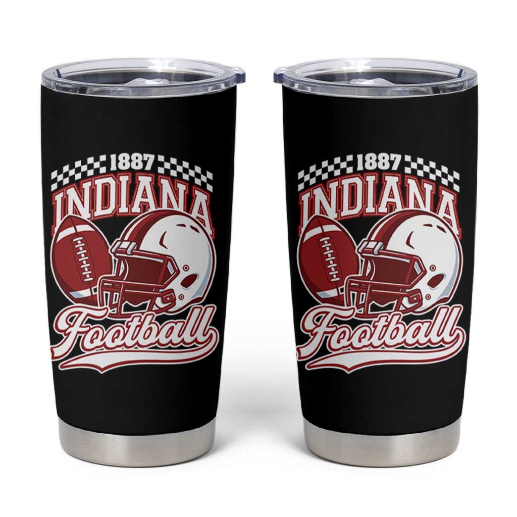 Indiana Pride Football Lover Tumbler Cup Retro IN for Sport Fans TS02 Black Print Your Wear