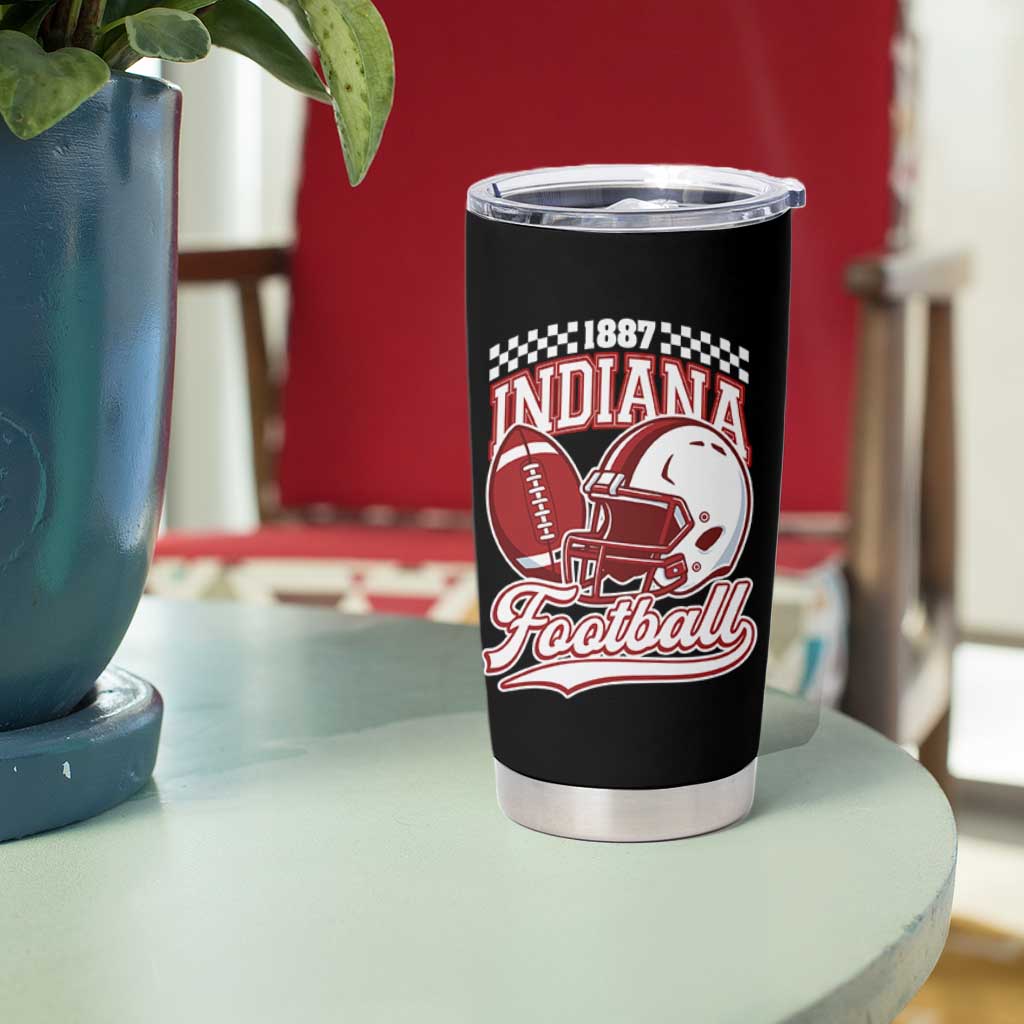Indiana Pride Football Lover Tumbler Cup Retro IN for Sport Fans TS02 Print Your Wear