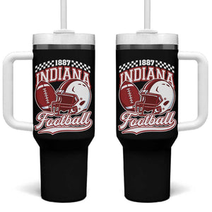 Indiana Pride Football Lover Tumbler With Handle Retro IN for Sport Fans TS02 One Size: 40 oz Black Print Your Wear