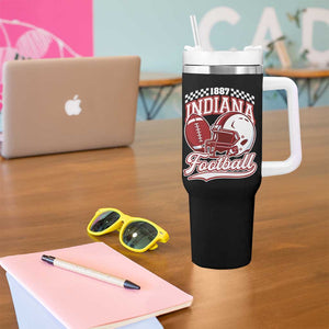 Indiana Pride Football Lover Tumbler With Handle Retro IN for Sport Fans TS02 Print Your Wear