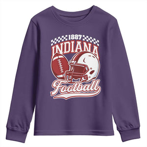 Indiana Pride Football Lover Youth Sweatshirt Retro IN for Sport Fans TS02 Purple Print Your Wear