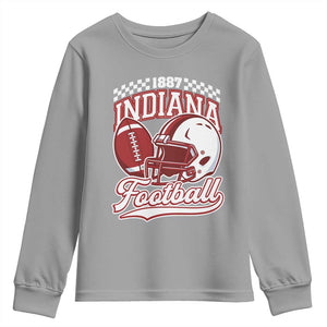 Indiana Pride Football Lover Youth Sweatshirt Retro IN for Sport Fans TS02 Sport Gray Print Your Wear