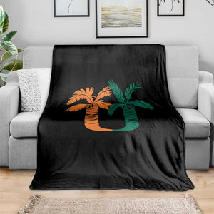 Vintage Classic 90s Miami Palm Trees UM Throw Blanket Tropical Game Day Football Fan TS02 Print Your Wear