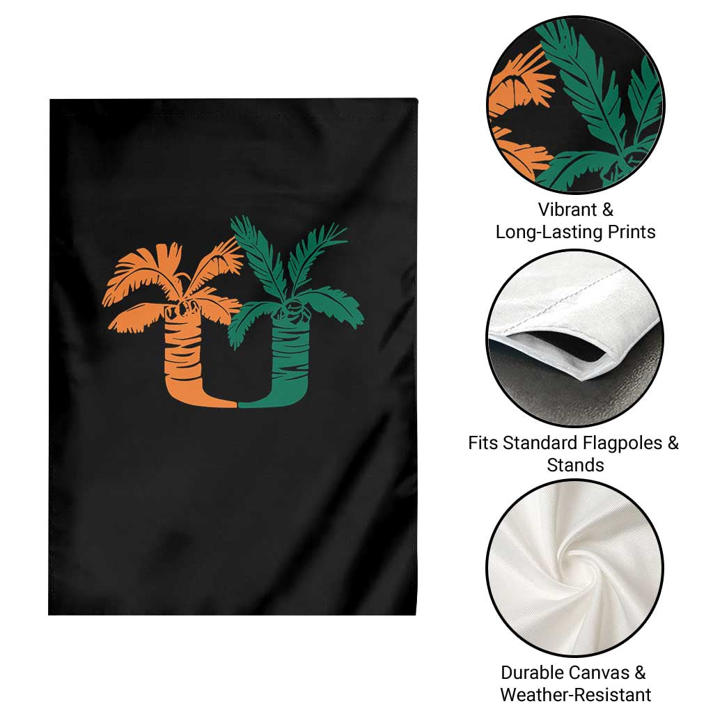 Vintage Classic 90s Miami Palm Trees UM Garden Flag Tropical Game Day Football Fan TS02 Print Your Wear