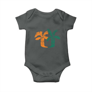 Vintage Classic 90s Miami Palm Trees UM Baby Onesie Tropical Game Day Football Fan TS02 Dark Heather Print Your Wear