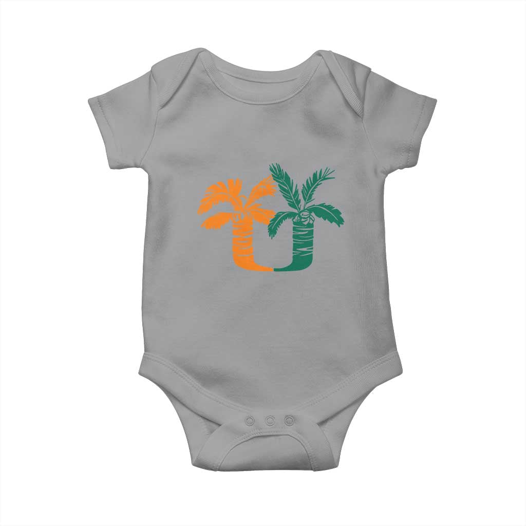Vintage Classic 90s Miami Palm Trees UM Baby Onesie Tropical Game Day Football Fan TS02 Sport Gray Print Your Wear