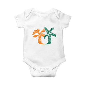Vintage Classic 90s Miami Palm Trees UM Baby Onesie Tropical Game Day Football Fan TS02 White Print Your Wear