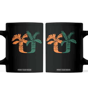 Vintage Classic 90s Miami Palm Trees UM Coffee Mug Tropical Game Day Football Fan TS02 Black Print Your Wear