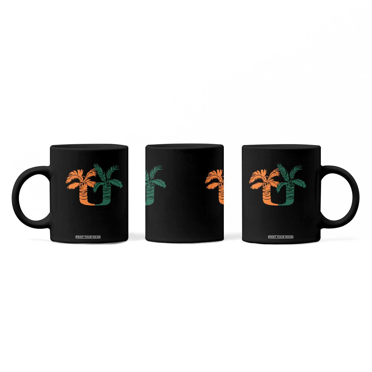 Vintage Classic 90s Miami Palm Trees UM Coffee Mug Tropical Game Day Football Fan TS02 Print Your Wear