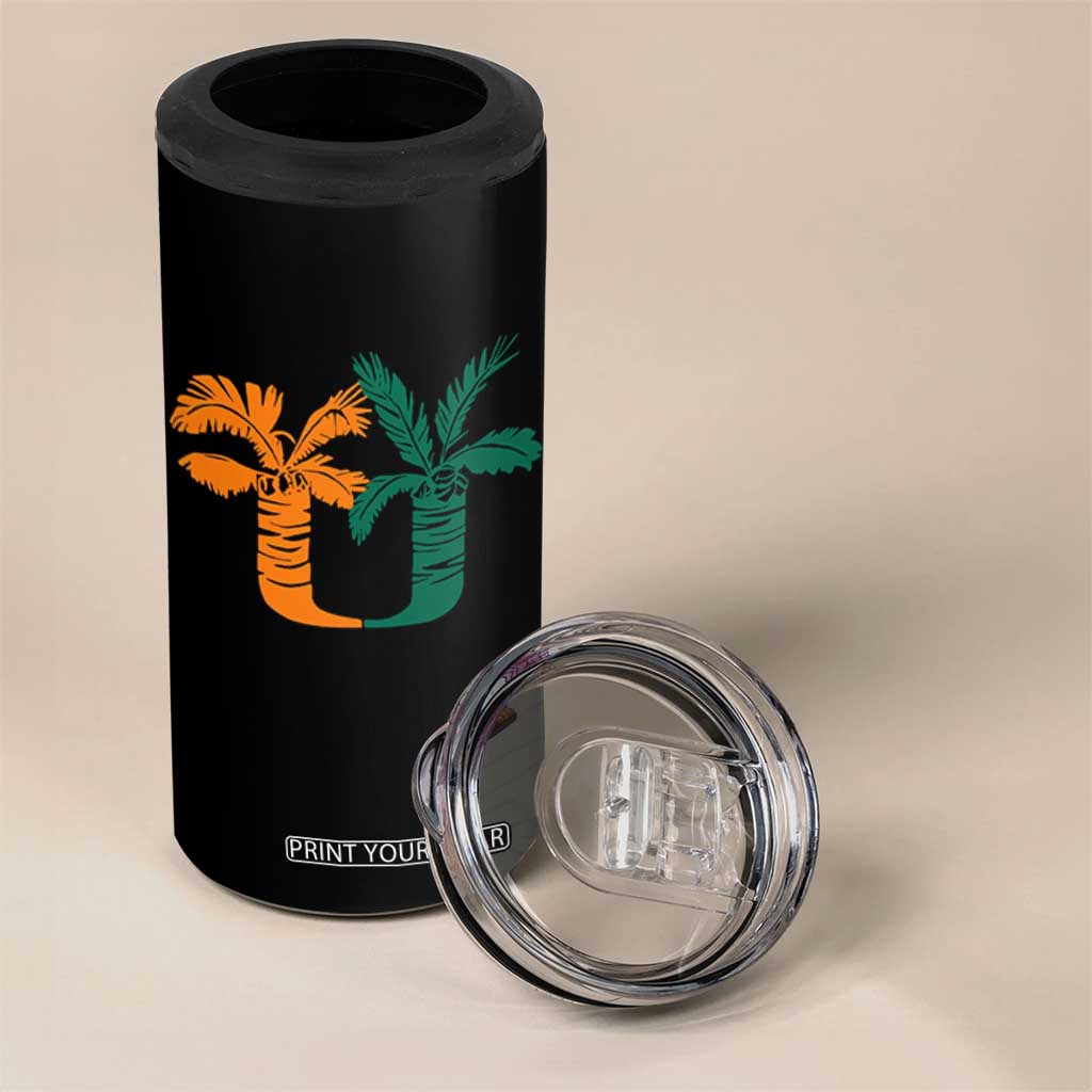 Vintage Classic 90s Miami Palm Trees UM 4 in 1 Can Cooler Tumbler Tropical Game Day Football Fan TS02 Print Your Wear