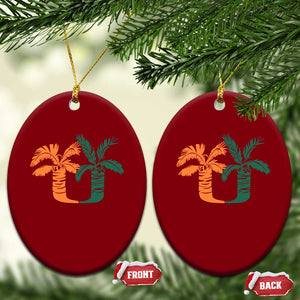 Vintage Classic 90s Miami Palm Trees UM Ceramic Ornament Tropical Game Day Football Fan TS02 Print Your Wear