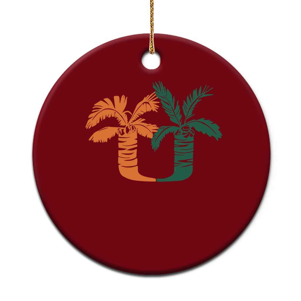 Vintage Classic 90s Miami Palm Trees UM Ceramic Ornament Tropical Game Day Football Fan TS02 1pc Red Print Your Wear